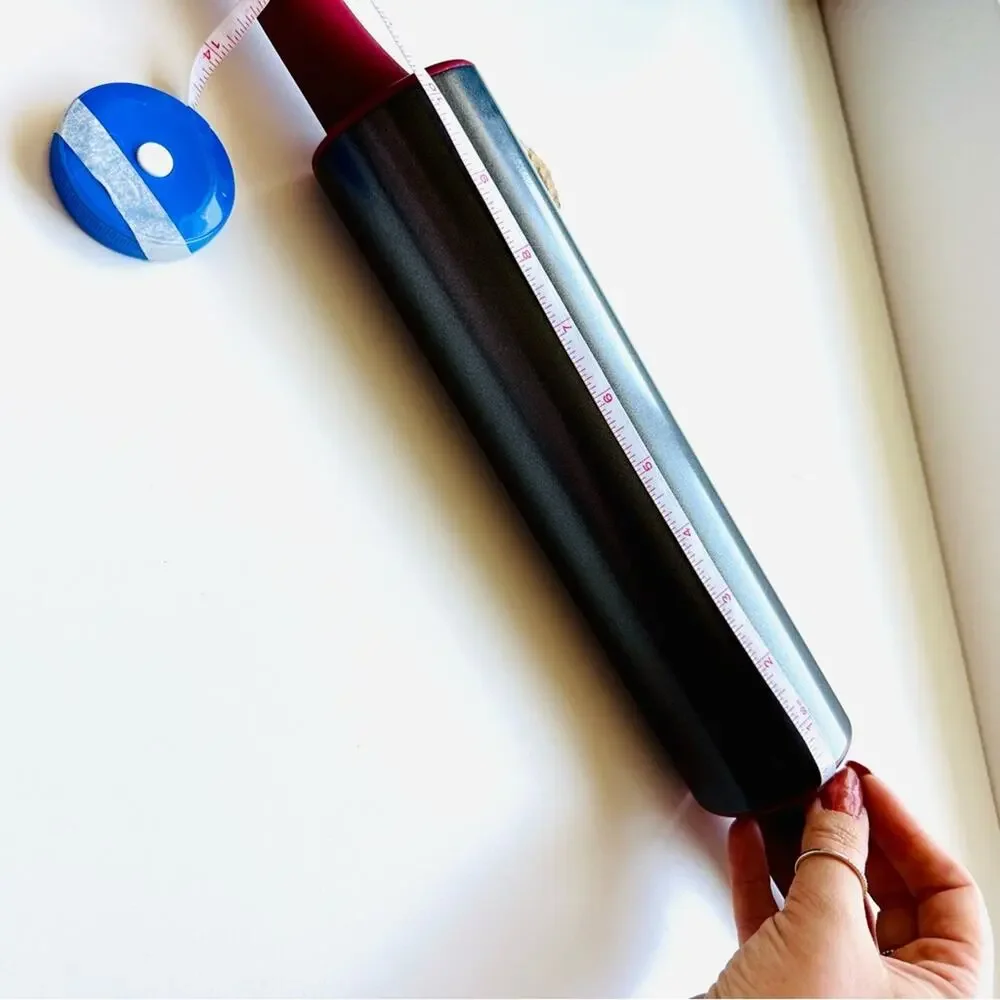 NEW KITCHENAID Red Burgundy Silver Steel Rolling Pin Wide Barrel Kitchen Tool